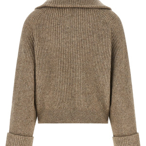 Brunello Cucinelli Shiny Zipper Pull Cardigan