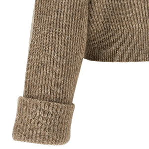 Brunello Cucinelli Shiny Zipper Pull Cardigan