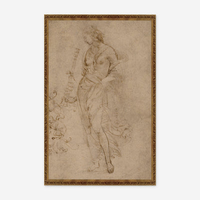 Female Figure with a Tibia Print by Raphael