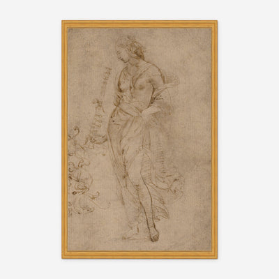 Female Figure with a Tibia Print by Raphael