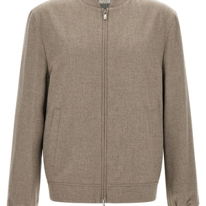 Brunello Cucinelli Light Flannel Bomber Jacket