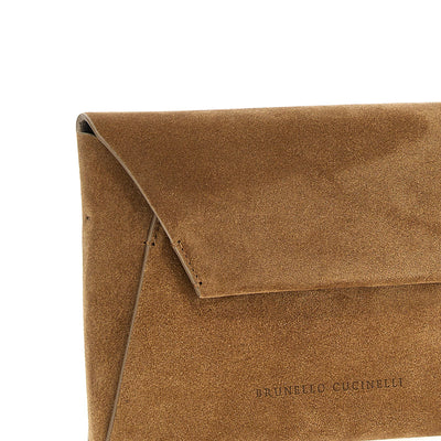 Brunello Cucinelli Monile Suede Clutch Bag
