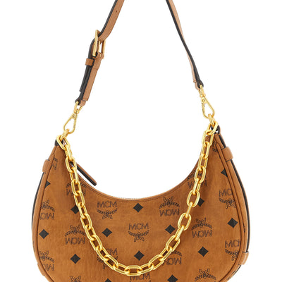 Mcm Aren Crescent Hobo Shoulder Bag
