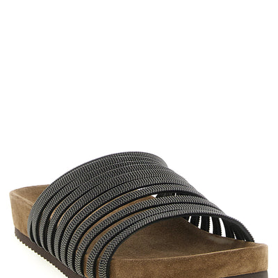 Brunello Cucinelli Precious Straps Slides