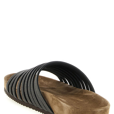 Brunello Cucinelli Precious Straps Slides