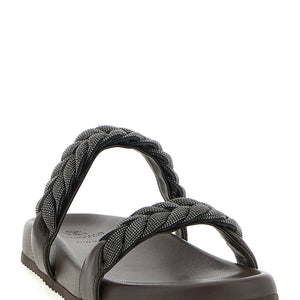 Brunello Cucinelli Precious Braided Straps Sandals