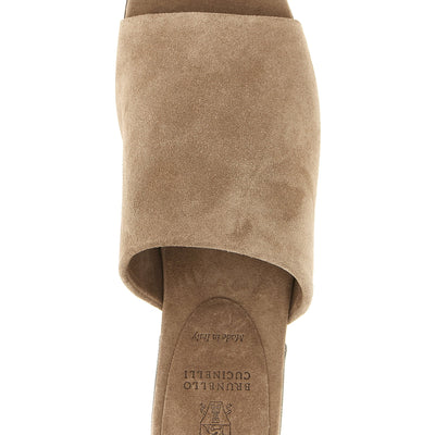 Brunello Cucinelli Monile Suede Sandals