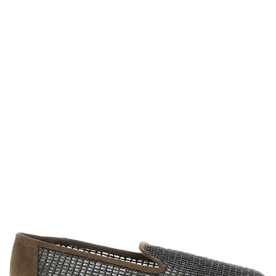 Brunello Cucinelli Embroidery Mesh Loafers