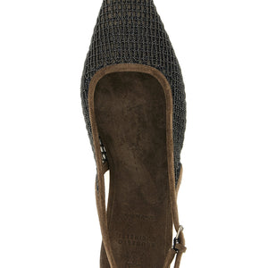 Brunello Cucinelli Precious Net Embroidery Slingback
