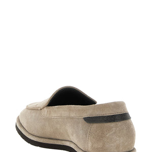 Brunello Cucinelli Monile Suede Loafers