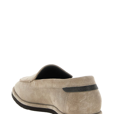 Brunello Cucinelli Monile Suede Loafers