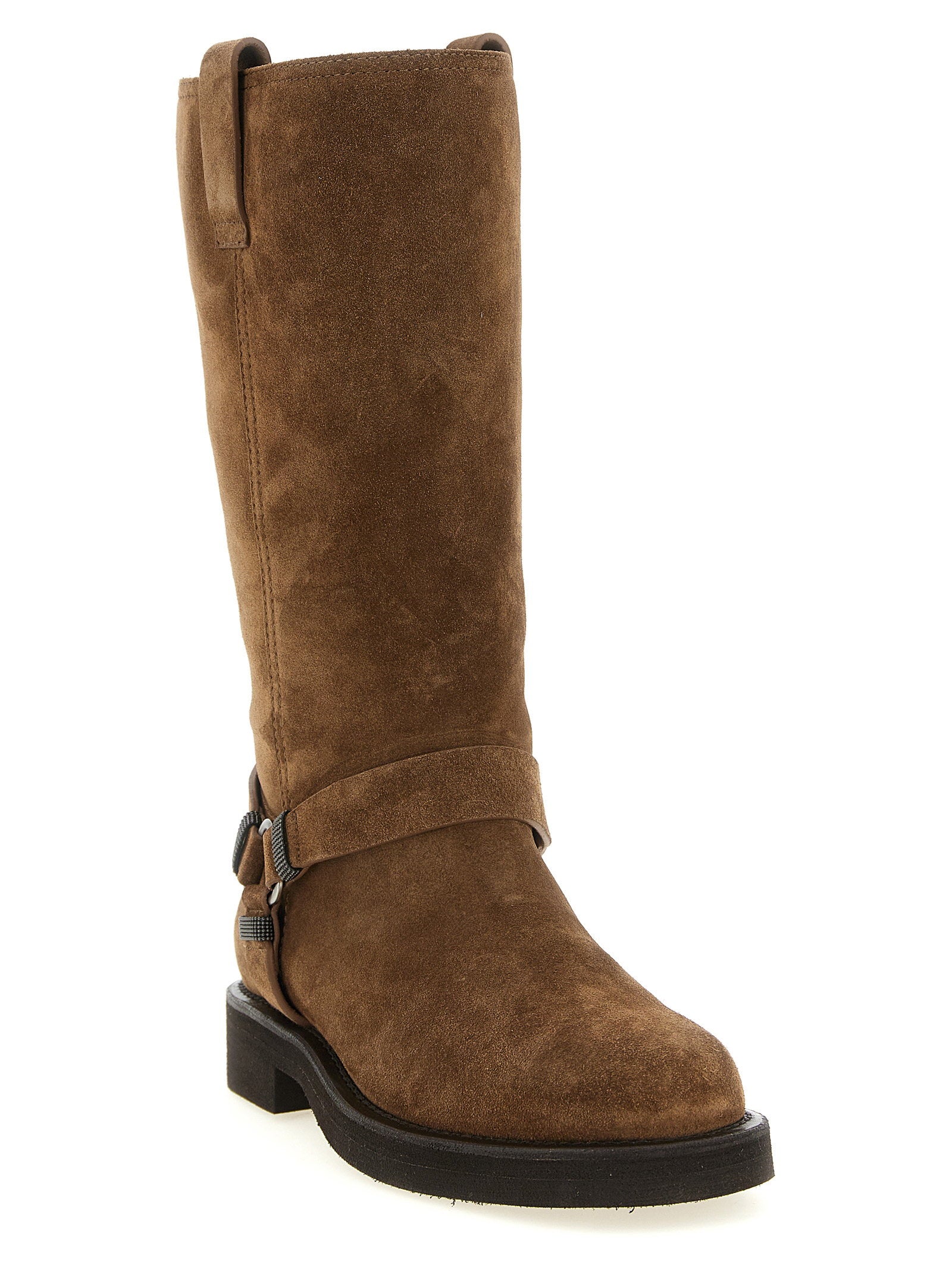 Brunello Cucinelli Monile Suede Boots
