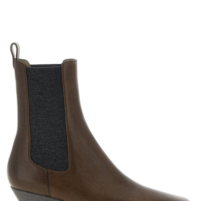 Brunello Cucinelli Precious Heel Ankle Boots