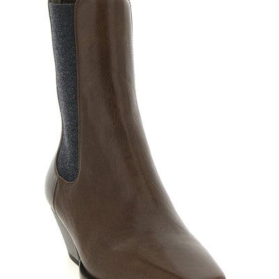 Brunello Cucinelli Precious Heel Ankle Boots
