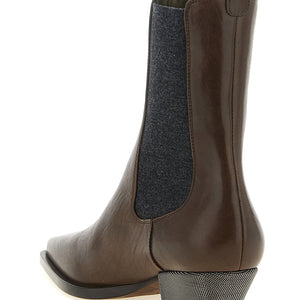 Brunello Cucinelli Precious Heel Ankle Boots