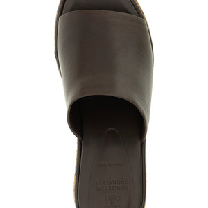 Brunello Cucinelli Leather And Raffia Wedges