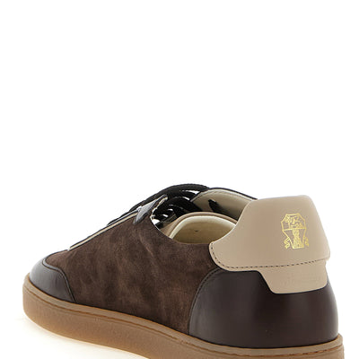 Brunello Cucinelli Suede And Smooth Calf Sneakers
