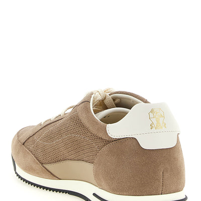 Brunello Cucinelli Knit-effect Suede Sneakers