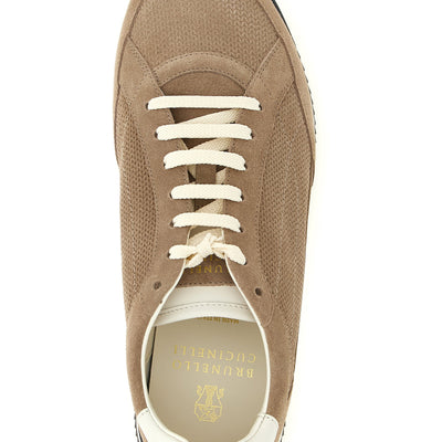 Brunello Cucinelli Knit-effect Suede Sneakers