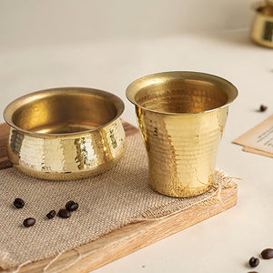 Brown - Malabar Davara Brass Coffee Set