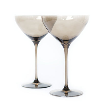 Estelle Colored Martini Glass - Set of 2 {Gray Smoke}