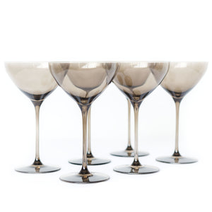 Estelle Colored Martini Glass - Set of 6 {Gray Smoke}
