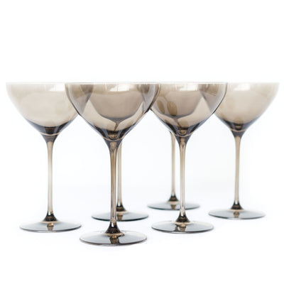 Estelle Colored Martini Glass - Set of 6 {Gray Smoke}