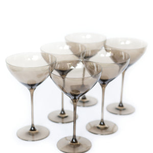Estelle Colored Martini Glass - Set of 6 {Gray Smoke}