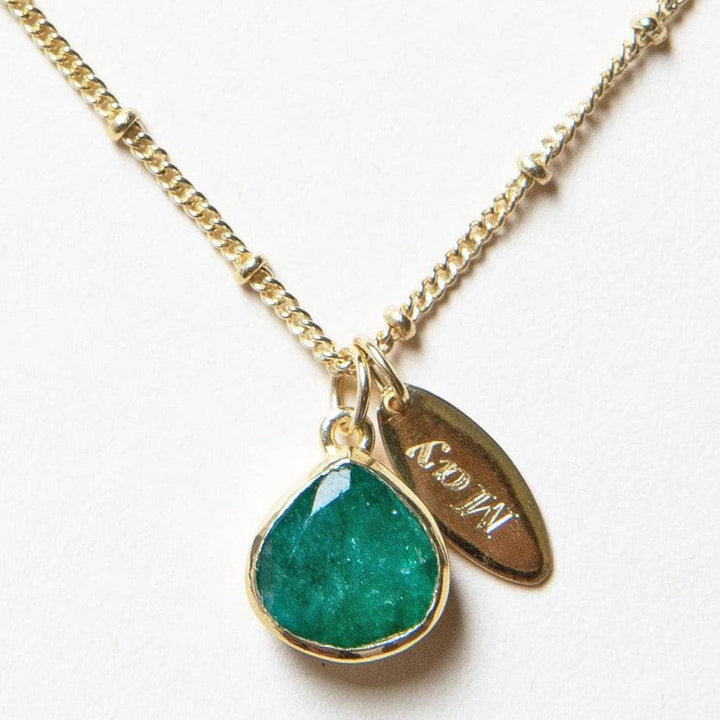 May Emerald Birthstone Necklace