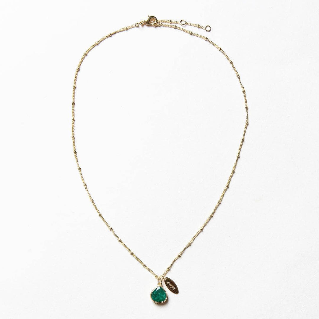 May Emerald Birthstone Necklace