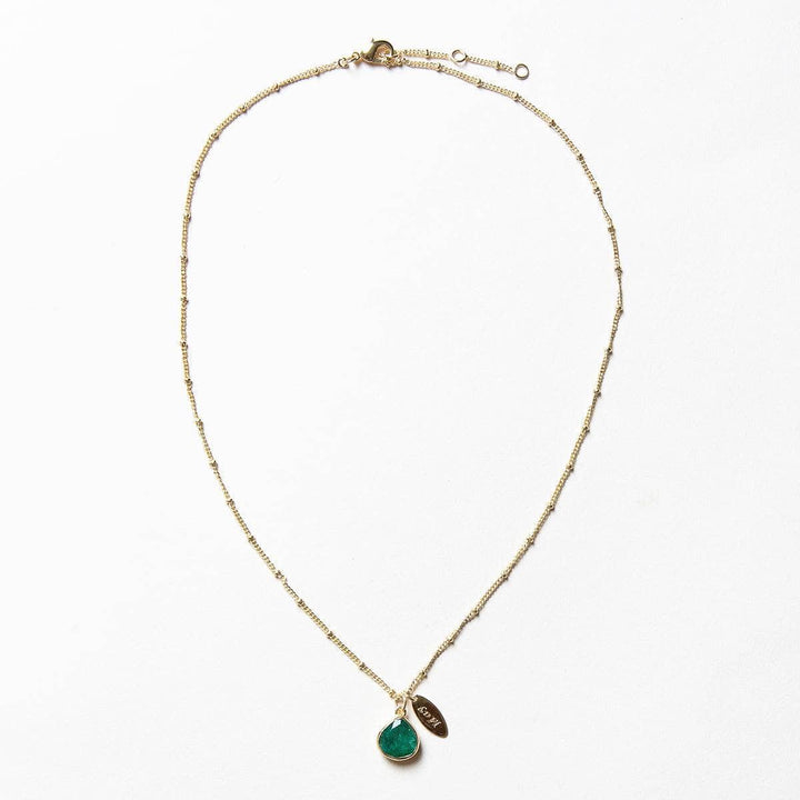 May Emerald Birthstone Necklace