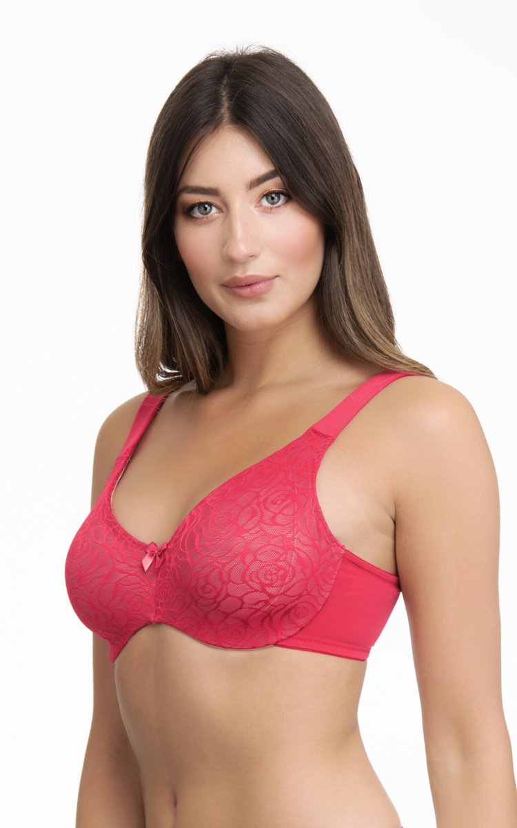 Ultimo Perfect Profile Non-Padded Wired Minimizer Bra - True Red