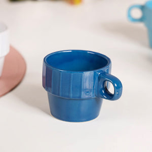 Stackable Mini Tea Cup Set Of 6 Kaori Ocean Tones 100ml