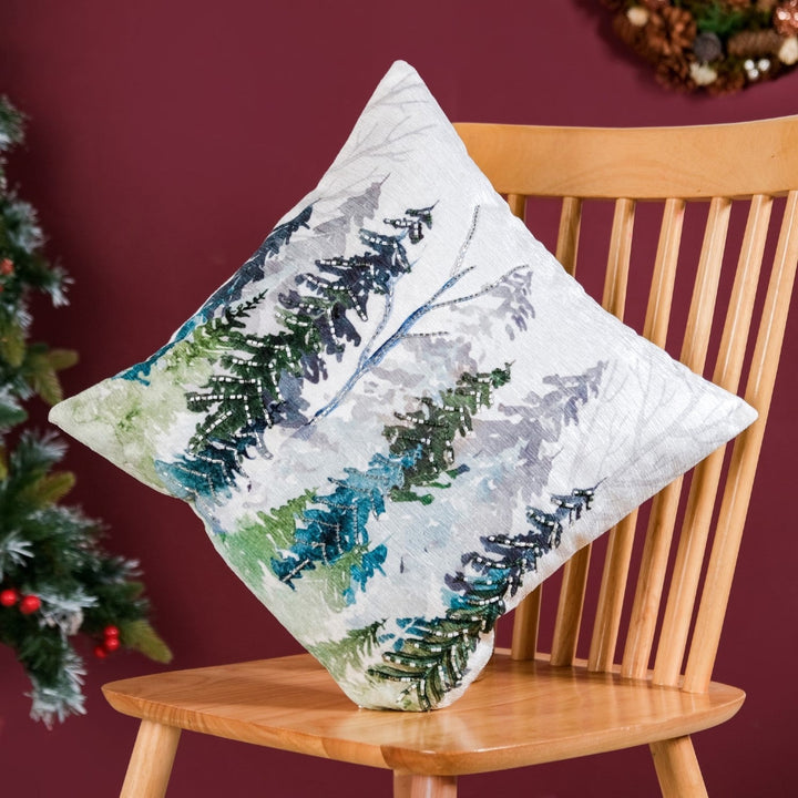 Misty Pine Forest Couch Cushion Cover 40x40cm