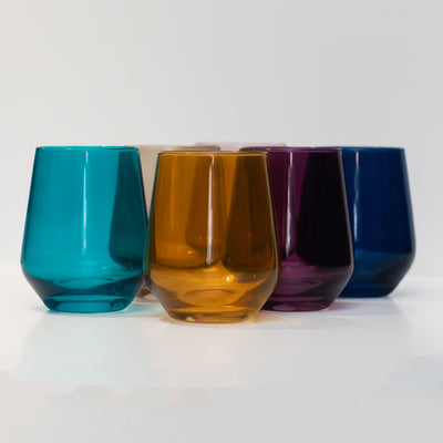 Estelle Colored Wine Stemless - Set of 6 {Fall Mixed Set}