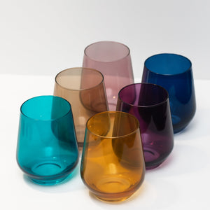 Estelle Colored Wine Stemless - Set of 6 {Fall Mixed Set}
