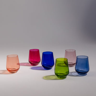 Estelle Colored Wine Stemless - Set of 6 {Mystery Box}