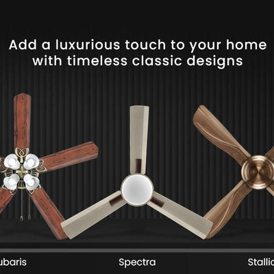 Quasar High Speed Ceiling Fan with Electroplated Finish