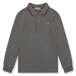 Preloved - Moncler Enfant Pique Cotton L/S Grey Polo Shirt