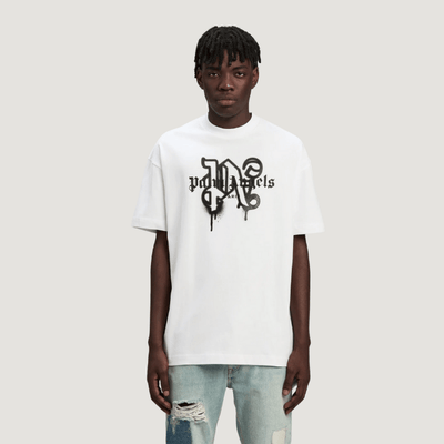 Palm Angels Monogram Spray City T-Shirt Paris White