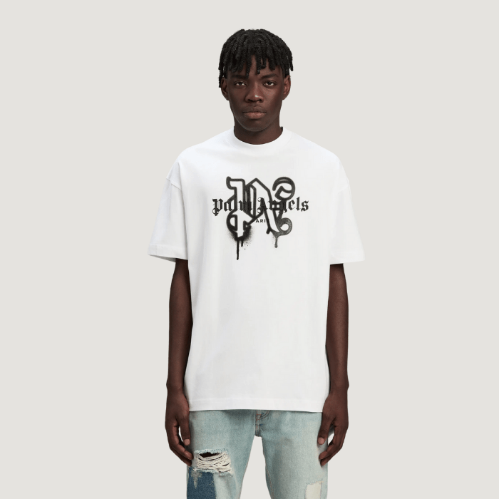 Palm Angels Monogram Spray City T-Shirt Paris White