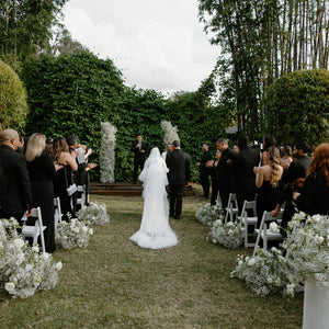 Black Tie White and Green Florida Wedding