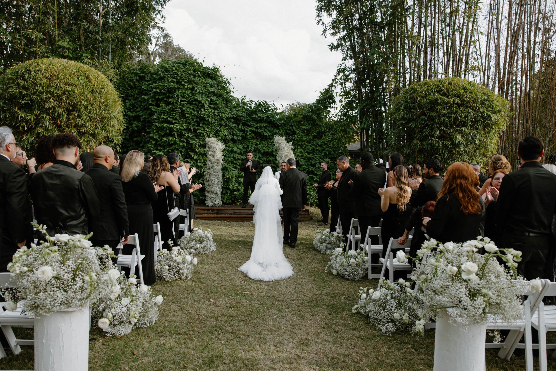 Black Tie White and Green Florida Wedding