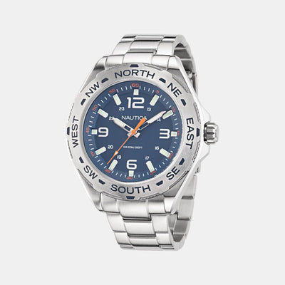 Clearwater Beach Men Quartz Blue Dial Analog Stainless Steel Watch NAPCWS302
