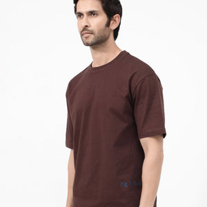 Rare Rabbit Articale Mens Nash Brown Cotton Polyester Fabric Short Sleeve Crew Neck Boxy Fit Printed T-Shirt