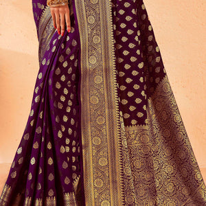 Purple Georgette Saree