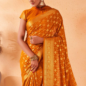 Mustard Yellow Georgette Saree