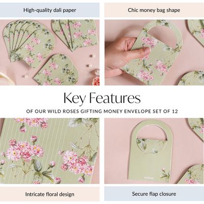 Wild Roses Gifting Money Envelope Set Of 12