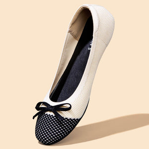 Ballet Flats For Women : Ivory-Black
