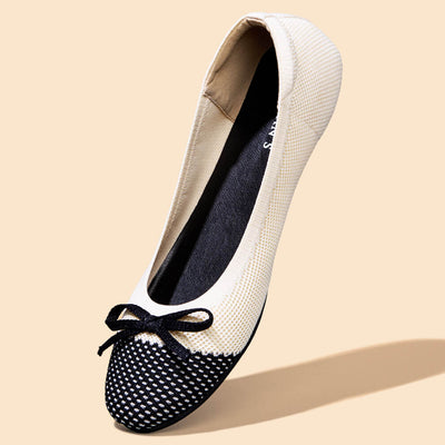 Ballet Flats For Women : Ivory-Black